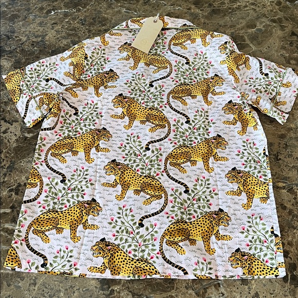 🆕 Printfresh Organic Cotton Short PJ Set Pockets S Bagheera Blush/Leopard Floral - Picture 12 of 14